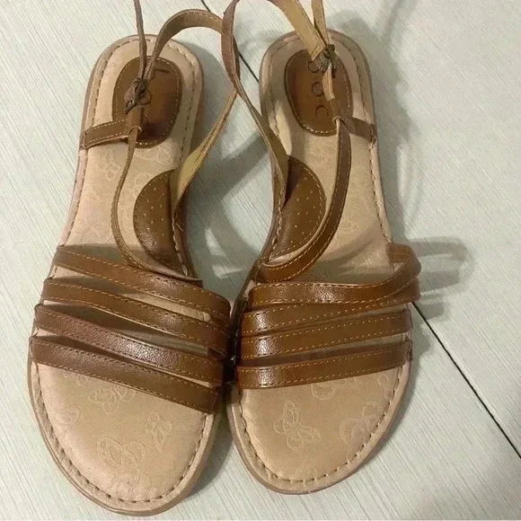 BOC Strappy Sandals - Size 8 - Brown Faux Leather - Picture 7 of 8